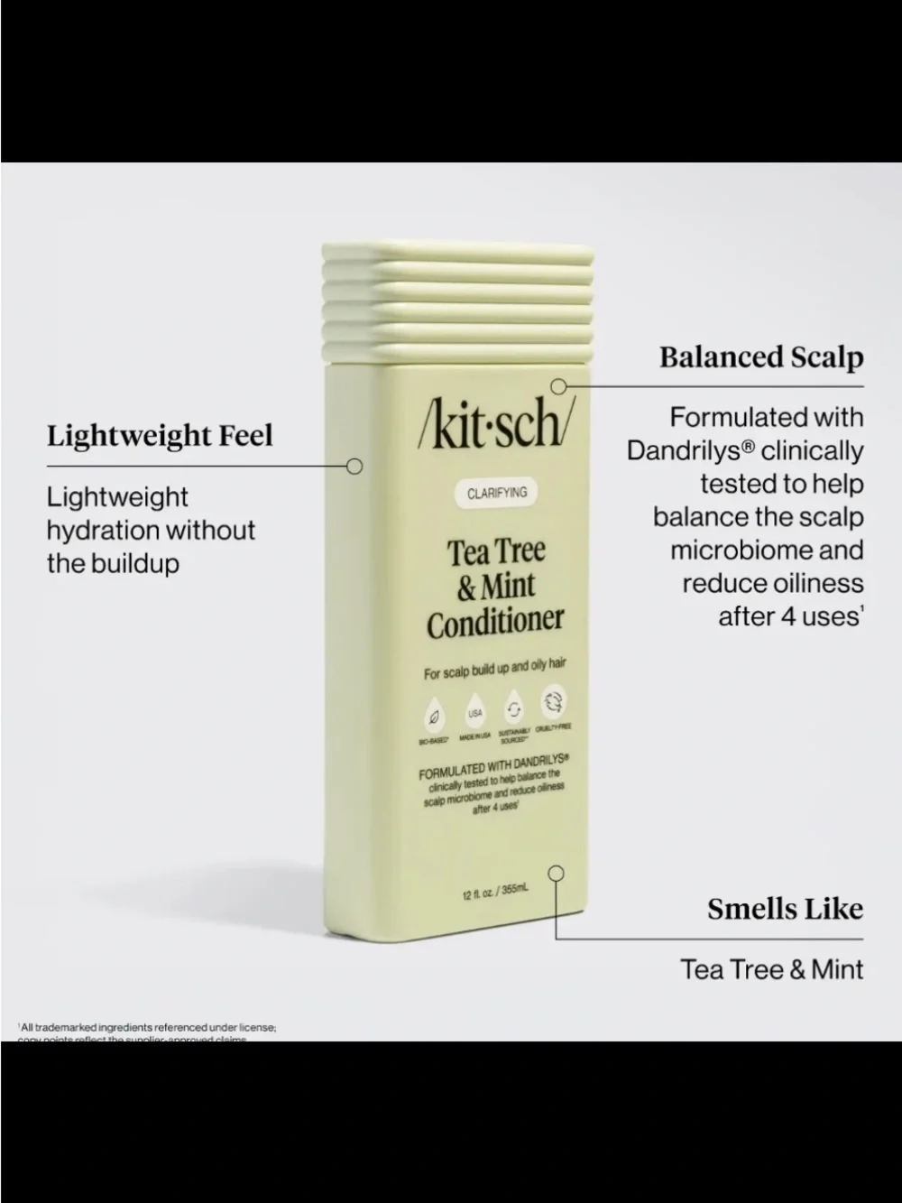 Kitsch Tea Tree & Mint Clarifying Shampoo - Conditioner. Light Green